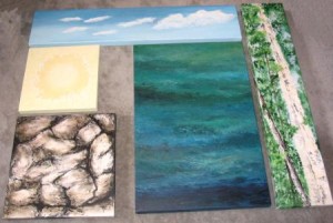 Art AR3 - Elements of Life - Series #2, Acrylic on Canvas, 5 canvases (58 in. x 48in.), $ 1200.00
