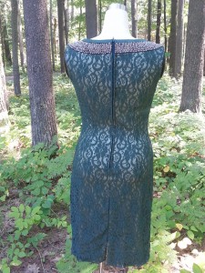 D4-Hunter Green Lace Sheath Back-Custom Design, call for pricing